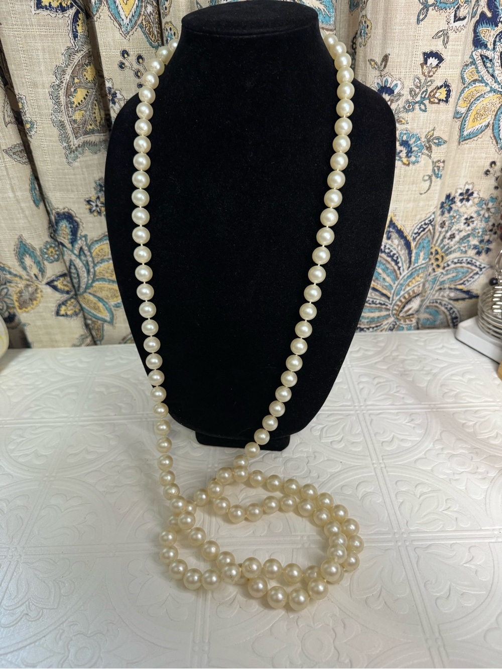 28” Vintage “Matinee” Layering Faux Pearl Necklace
